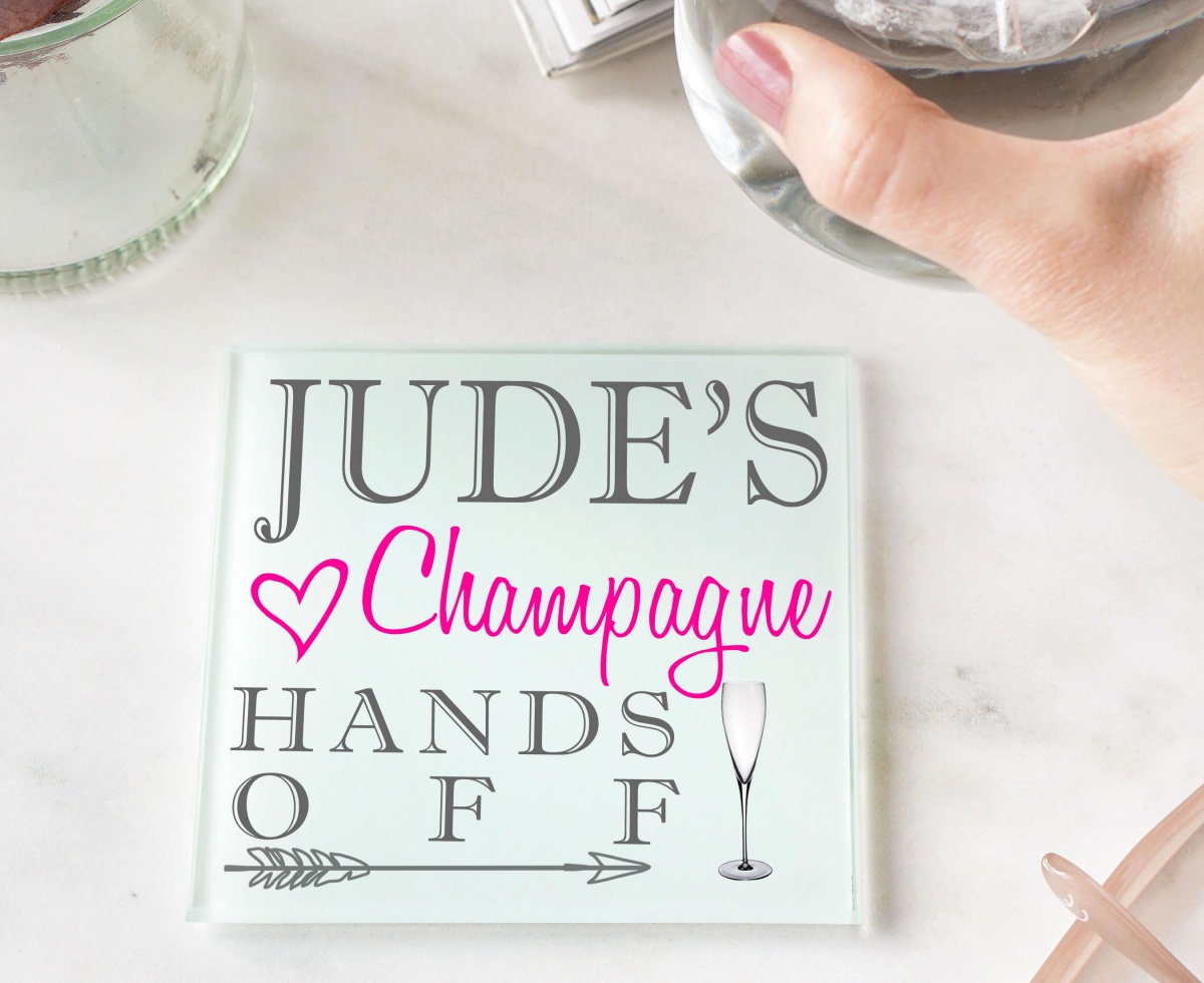 Personalised Champagne Glass Gift Drinks Coaster